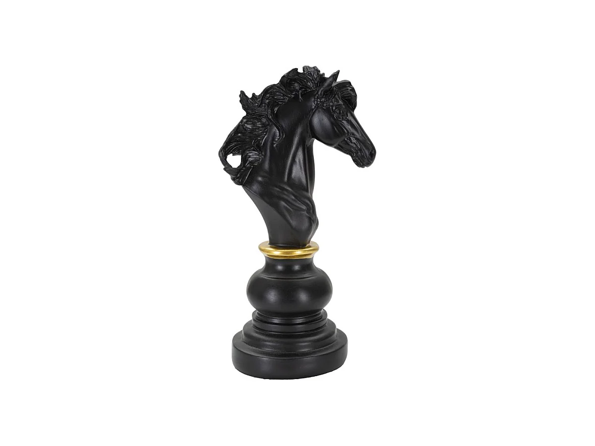 Pièce d'Échec Déco en Résine "Cavalier" 27cm Noir