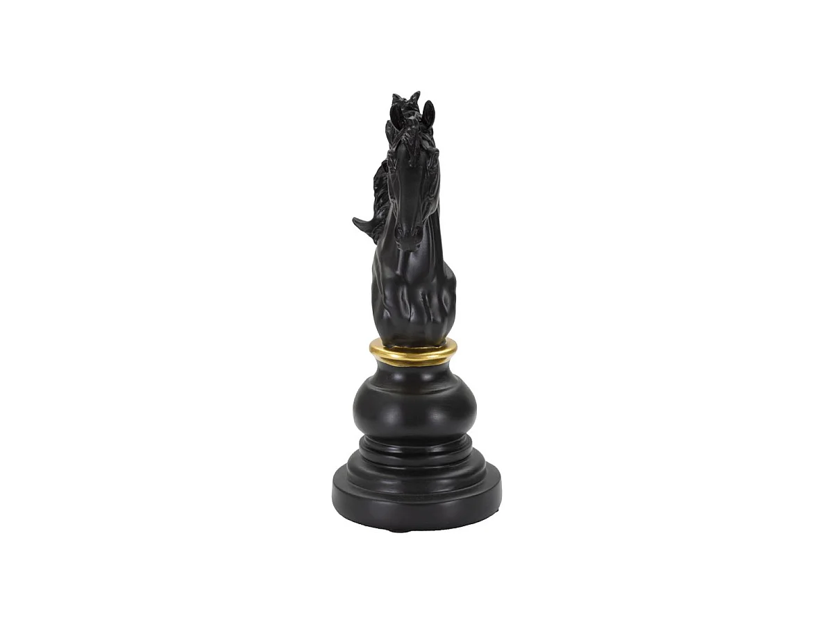 Pièce d'Échec Déco en Résine "Cavalier" 27cm Noir