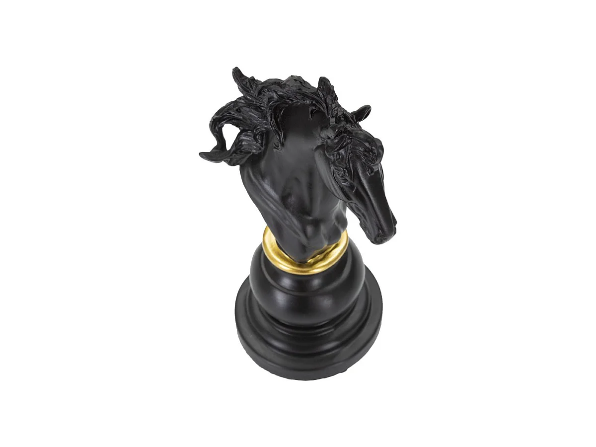 Pièce d'Échec Déco en Résine "Cavalier" 27cm Noir