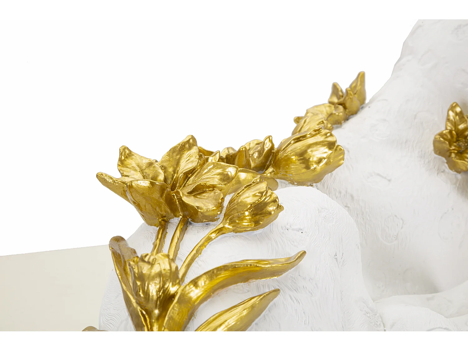 Statue Déco en Résine "Léopard Couché" 53cm Blanc