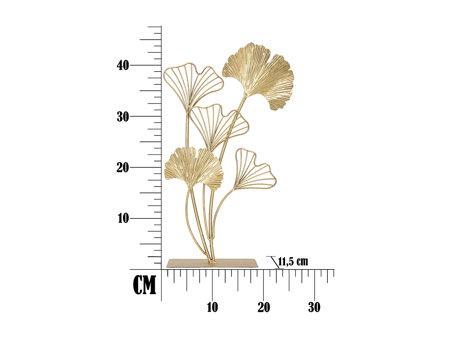 Objet Déco en Métal "Petites Feuilles" 44cm Or