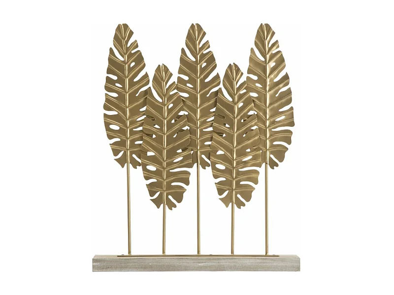 Gouden metalen sculptuur met voet 47x10x57,5 cm