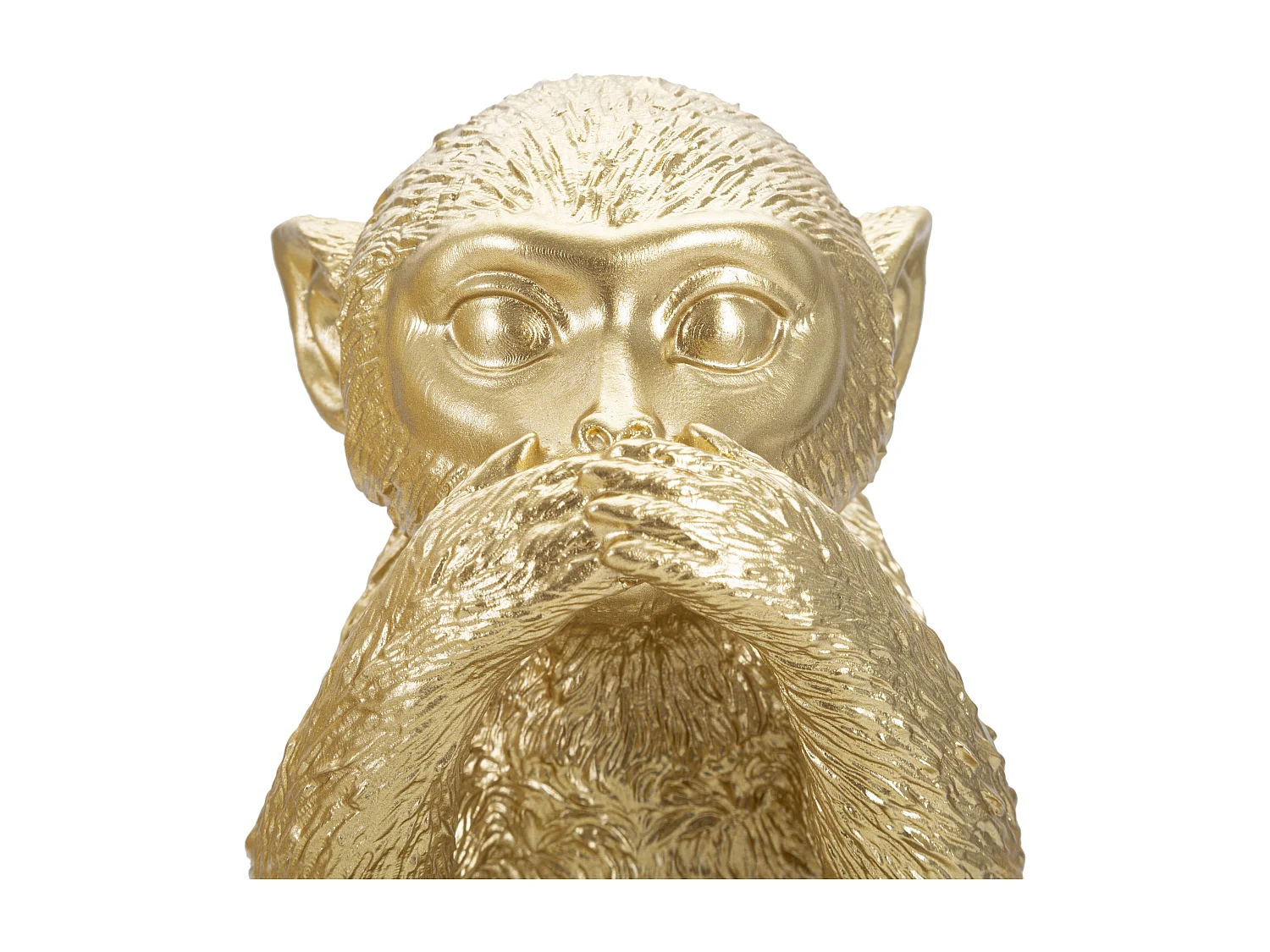 Set de 3 Singes - "Je ne Vois, Je ne Entends, Je ne Parle Pas", 13x14x19,5 cm, Doré