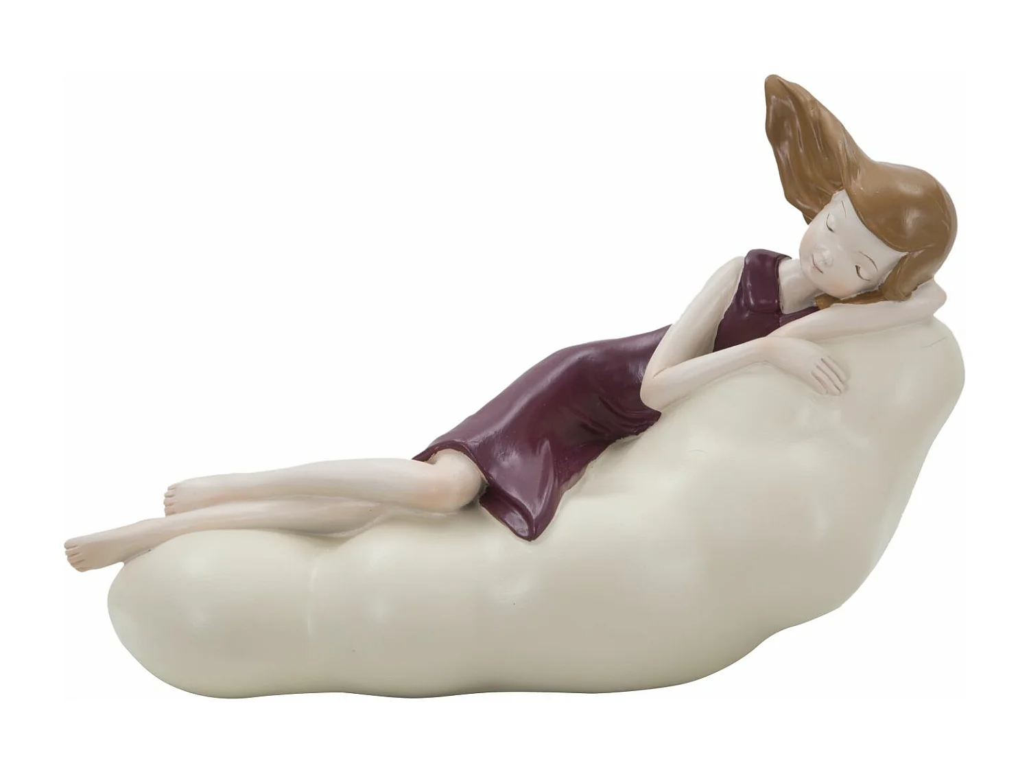 Statuette Fille sur Nuage "Dolly" 25cm Rouge Foncé