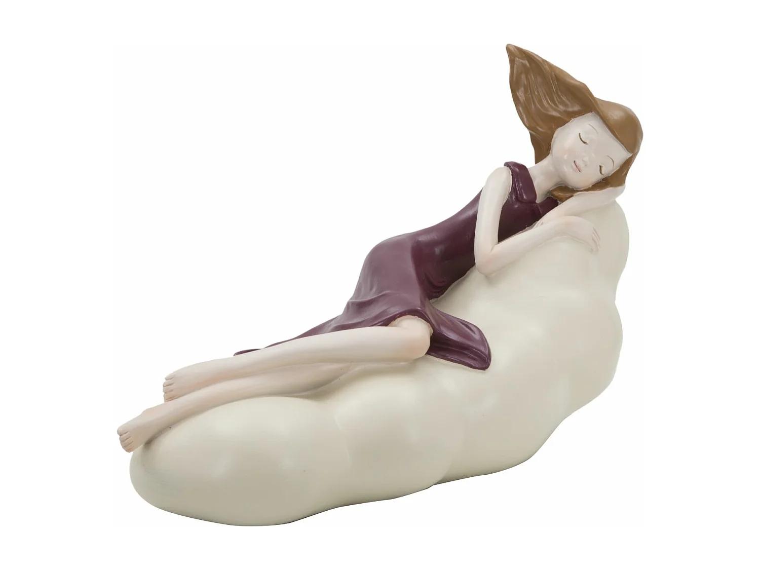 Statuette Fille sur Nuage "Dolly" 25cm Rouge Foncé