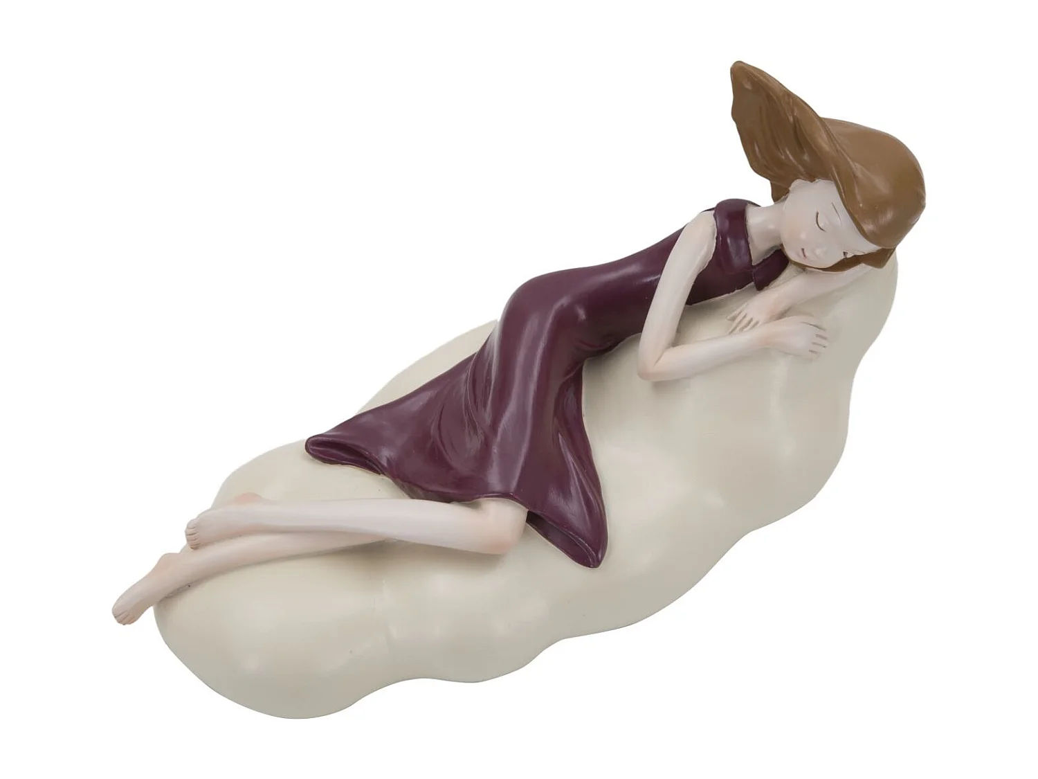 Statuette Fille sur Nuage "Dolly" 25cm Rouge Foncé
