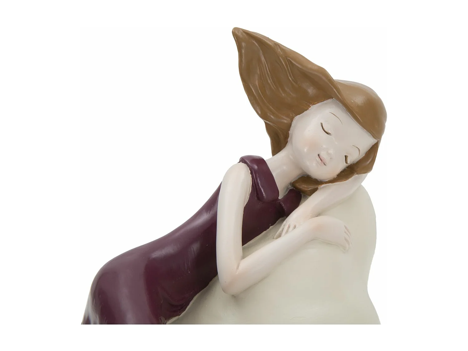 Statuette Fille sur Nuage "Dolly" 25cm Rouge Foncé