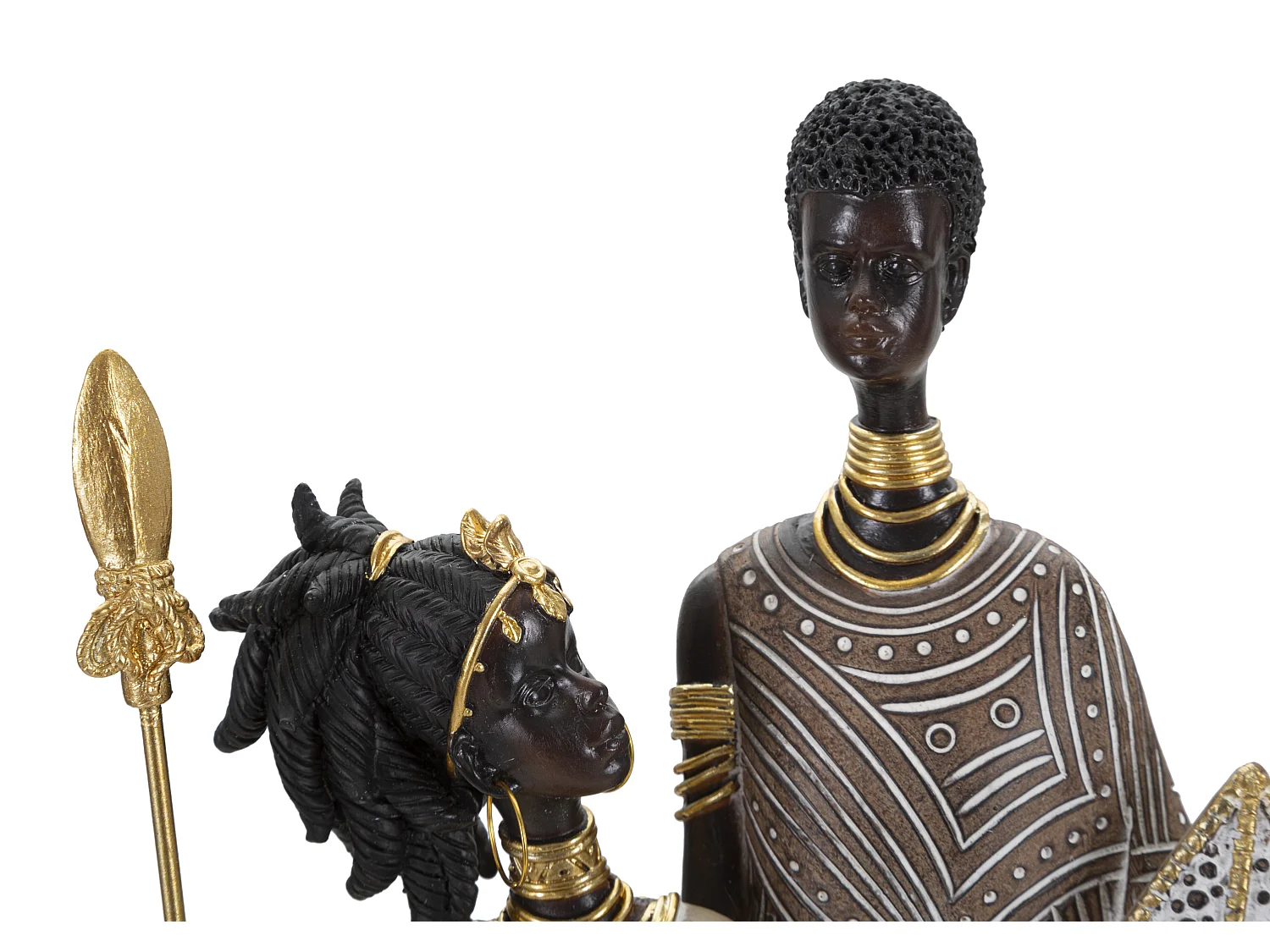 Statuette Déco Famille "Tribal Masai" 38cm Multicolore