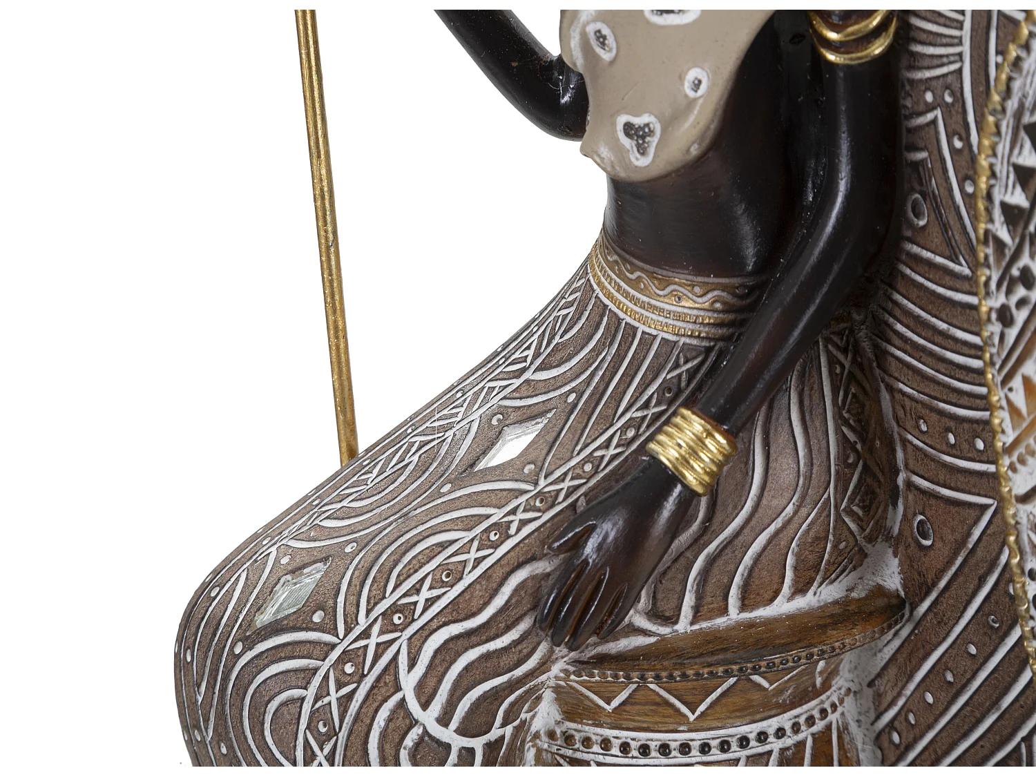 Statuette Déco Famille "Tribal Masai" 38cm Multicolore