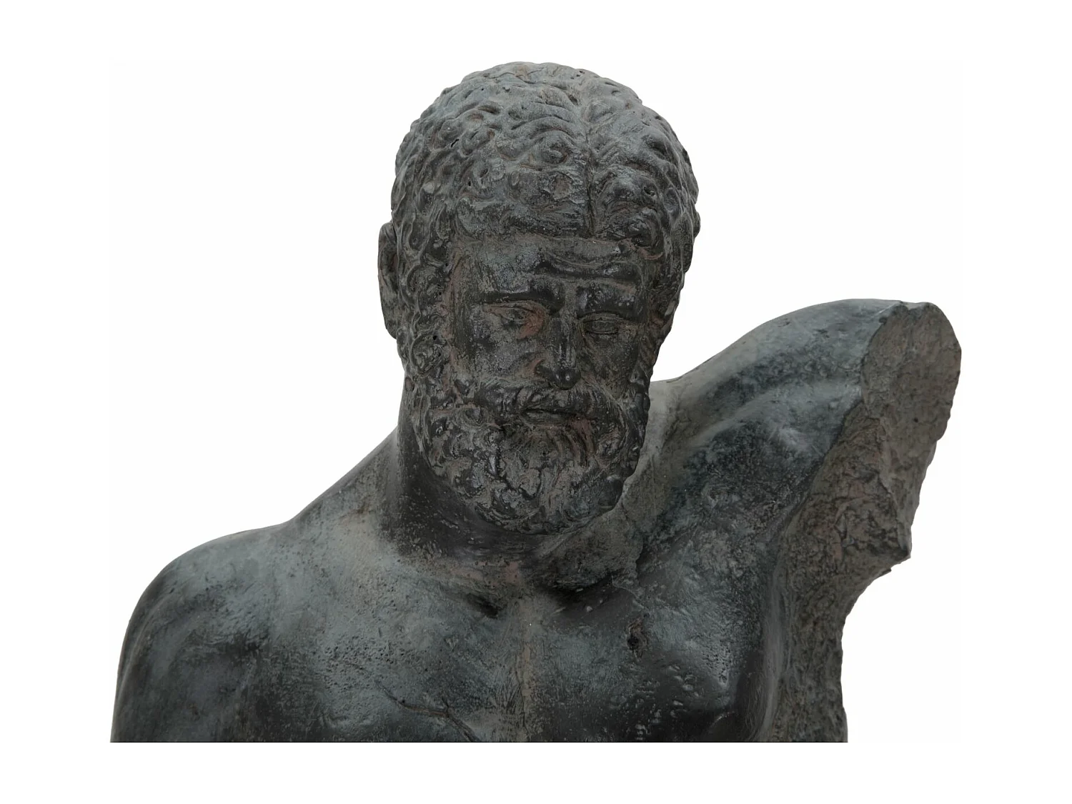 Estatueta Masculina Busto Escultura Em Resina Preta Ercole Mauro Ferretti