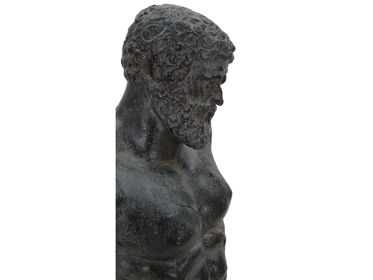 Estatueta Masculina Busto Escultura Em Resina Preta Ercole Mauro Ferretti
