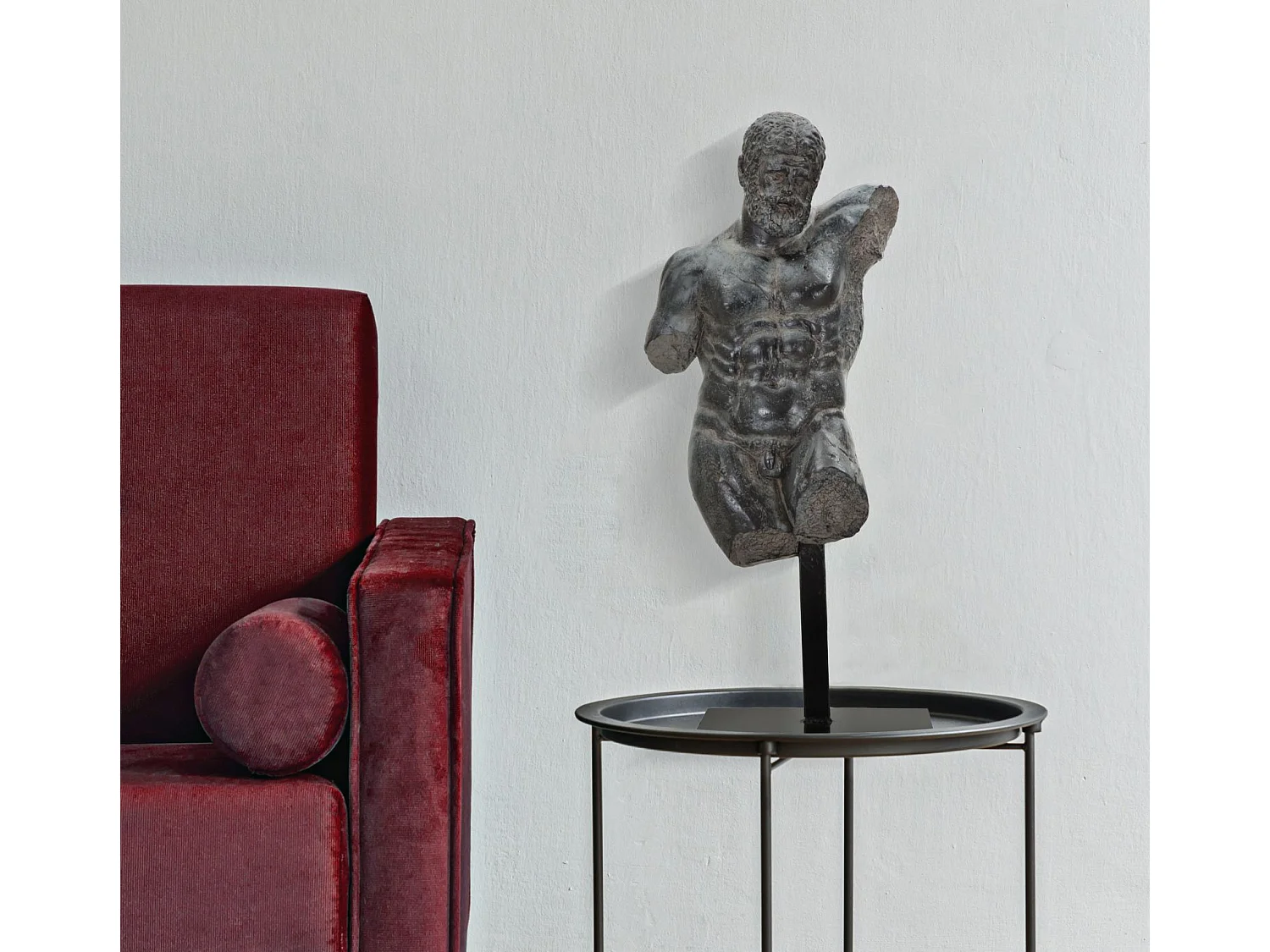 Statue Buste Masculin "Musée" 57cm Noir