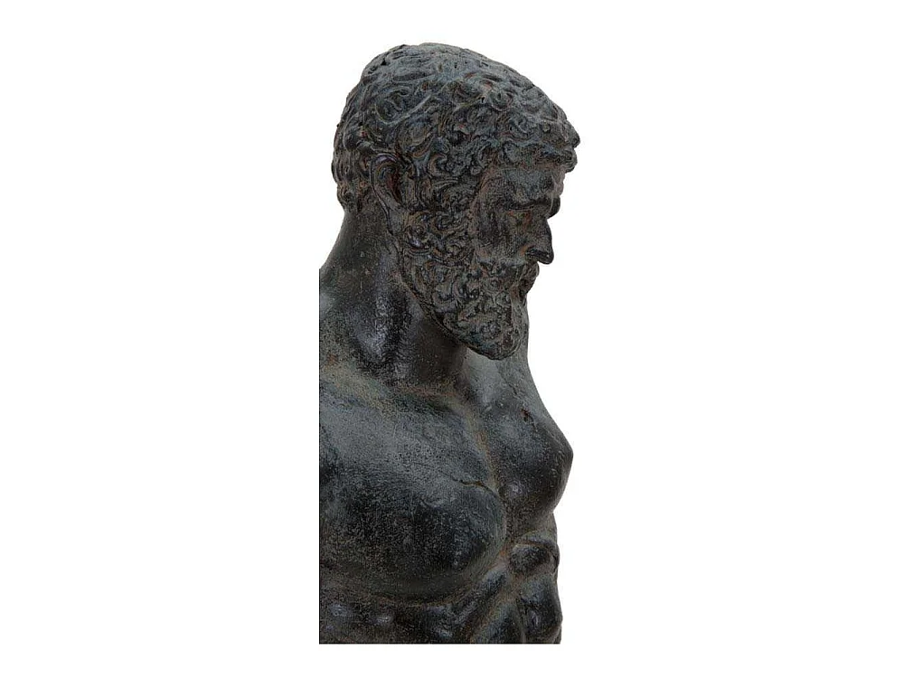 Zwarte harssculptuur met metalen voet 26x22x57,5 cm