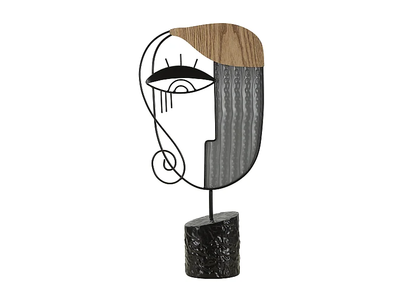 Sculpture Visage Abstrait en Métal "Picassy" 49cm Multicolore