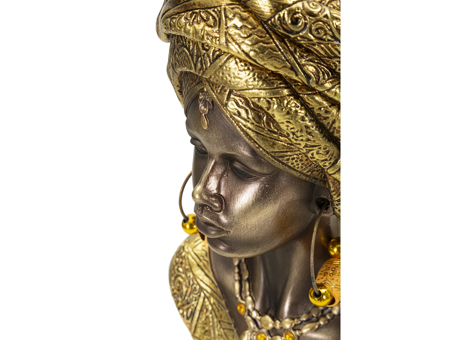 Buste Femme Africaine en Résine "Nairobi" 28cm Or