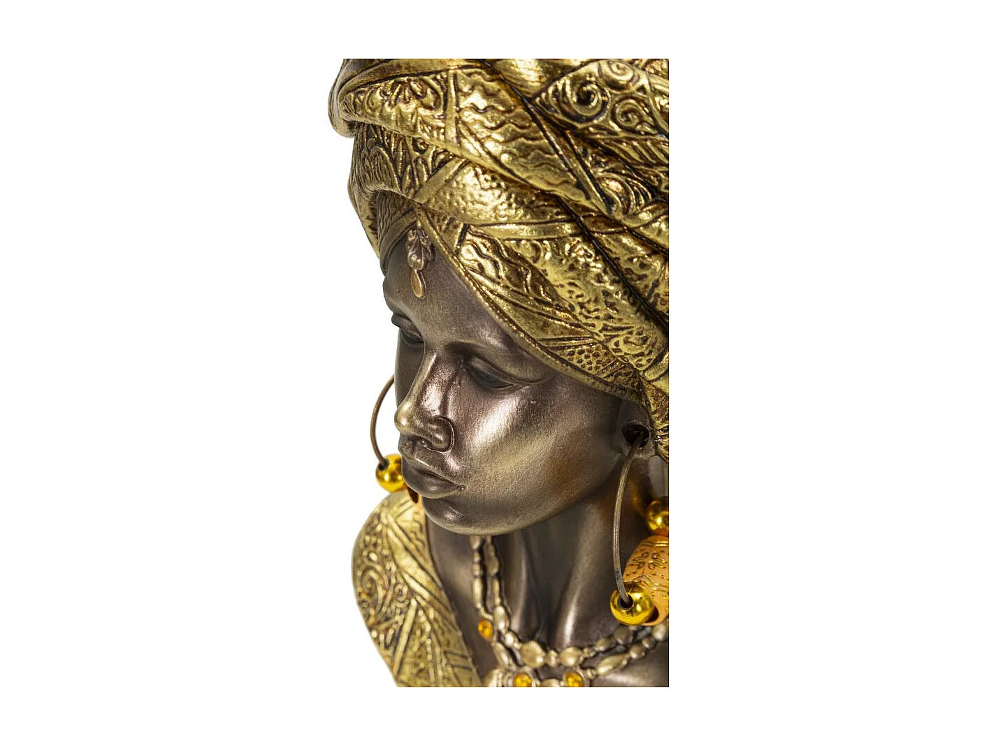 Buste Femme Africaine en Résine "Nairobi" 28cm Or