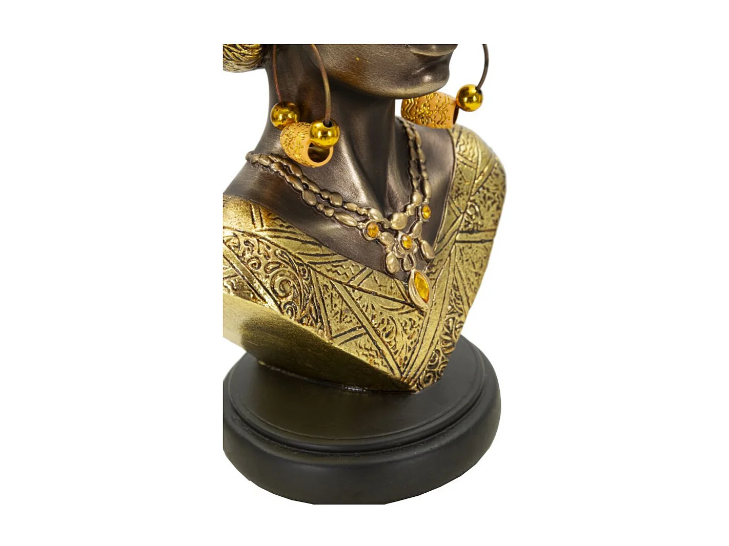 Buste Femme Africaine en Résine "Nairobi" 28cm Or