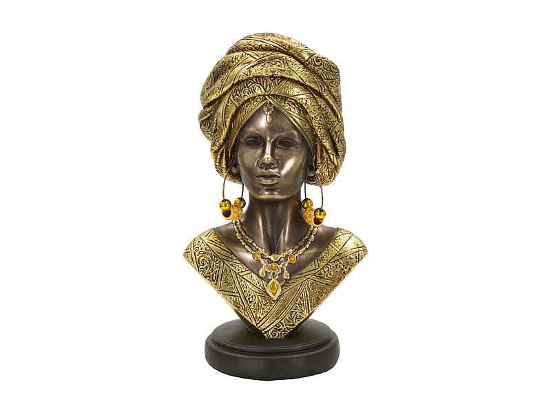 Gouden harsbuste van een vrouw, 15x12x28 cm