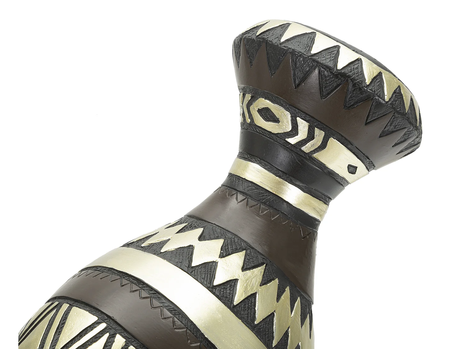 Statuette Tête Femme Tribu "Massai" 38cm Noir