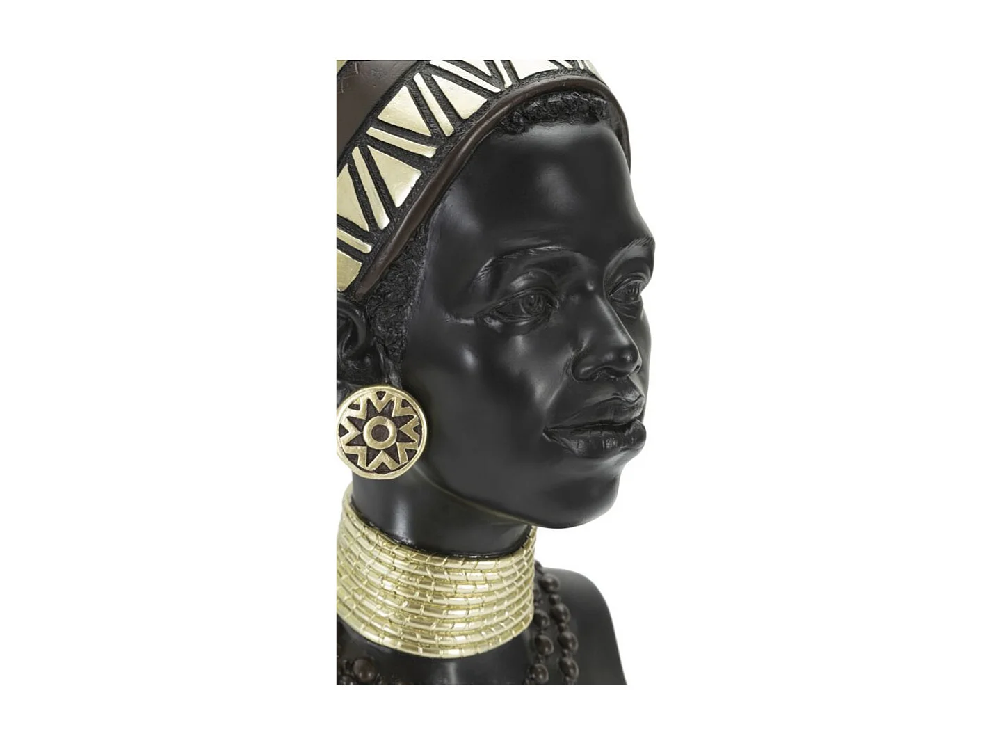 Statuetta a forma di testa di donna in resina nera cm 23x19x38,5