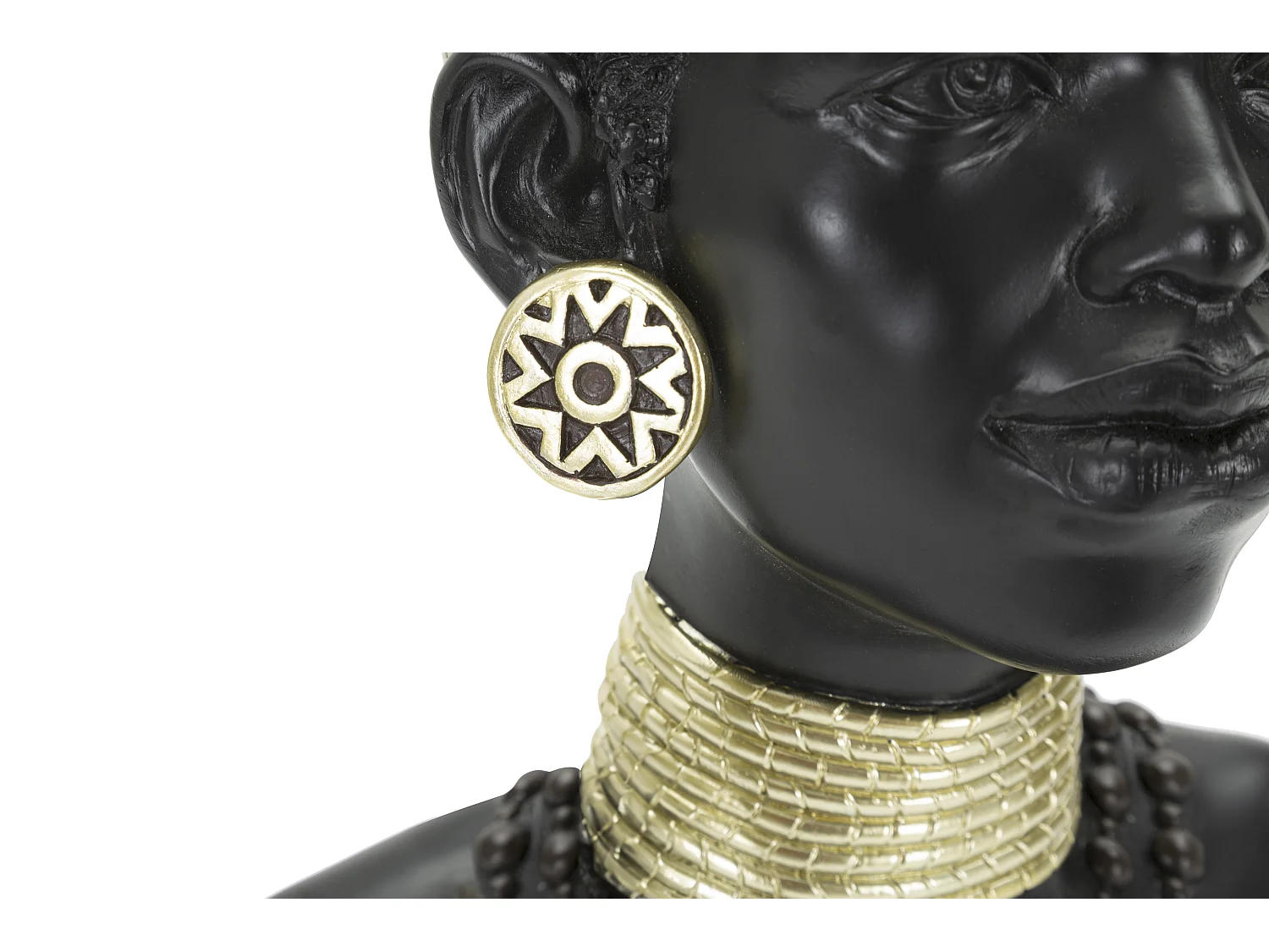 Statuetta a forma di testa di donna in resina nera cm 23x19x38,5