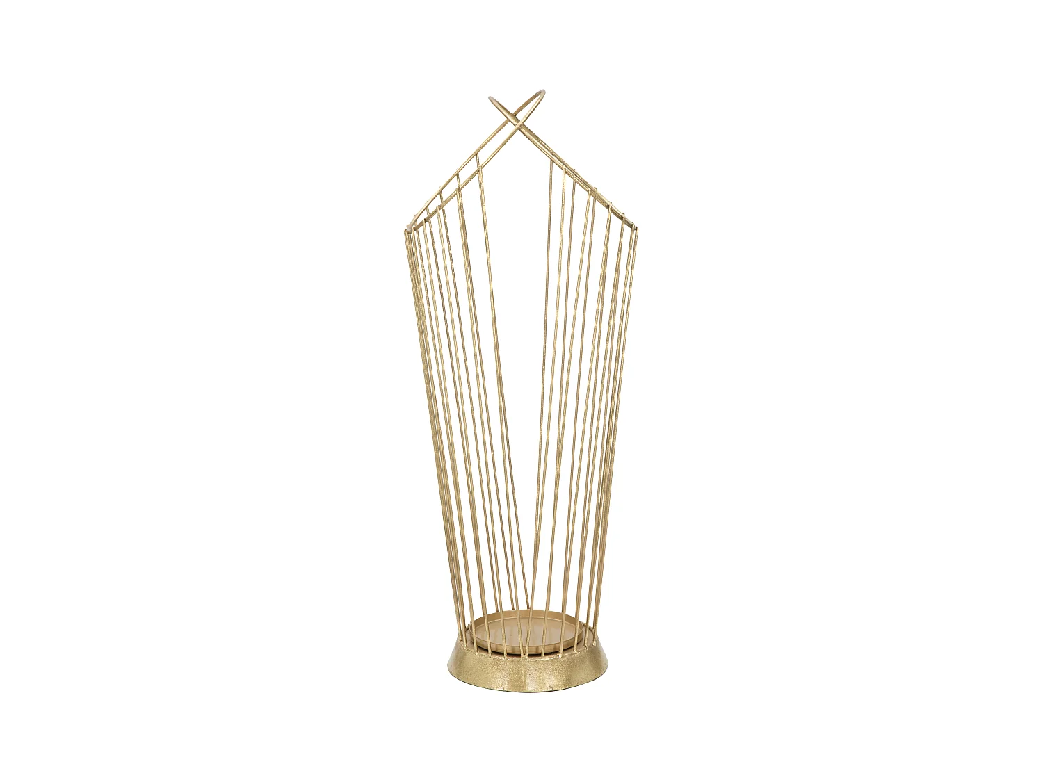 Porte-parapluie linéaire en métal doré 26,5x23x68,5 cm
