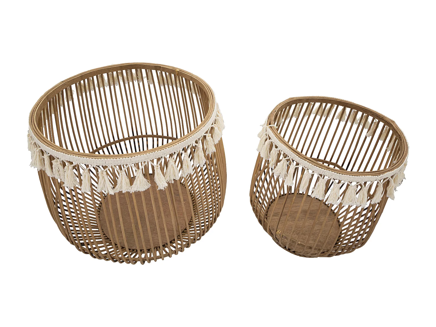 Lot de 2 Paniers Déco "Fuji" 47cm Naturel