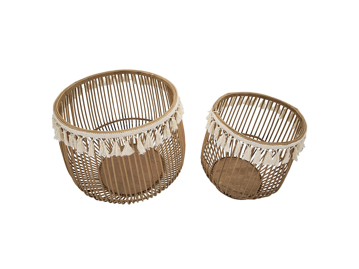 Lot de 2 Paniers Déco "Fuji" 47cm Naturel