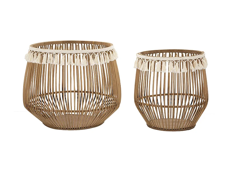 Lot de 2 Paniers Déco "Fuji" 47cm Naturel