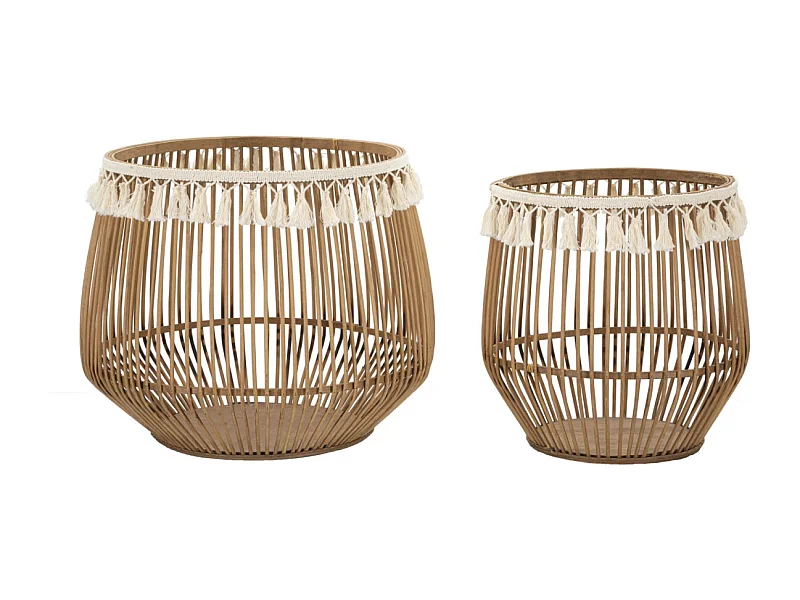 Lot de 2 Paniers Déco "Fuji" 47cm Naturel