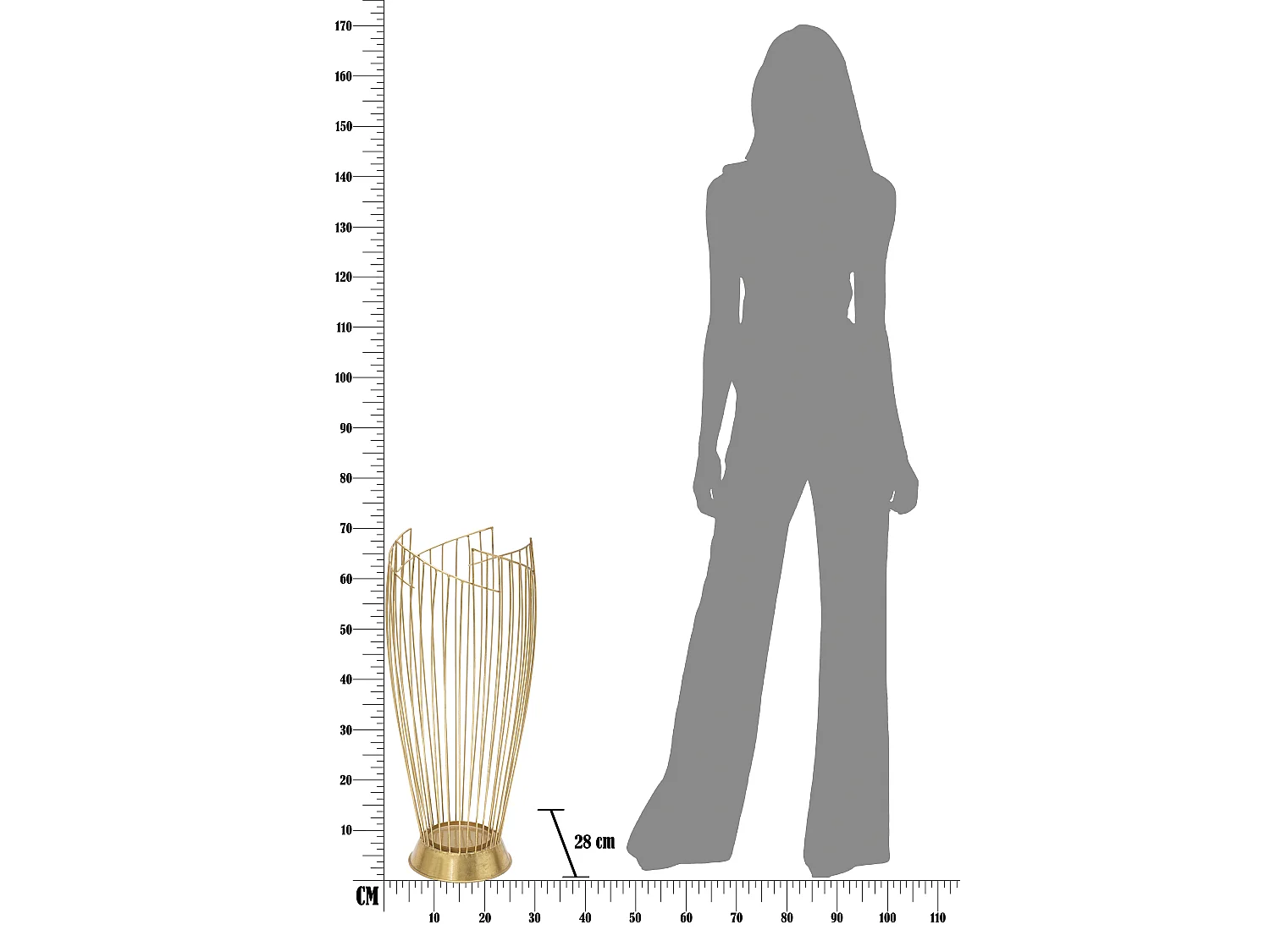 Porte-Parapluies Design "Fashion" 69cm Or