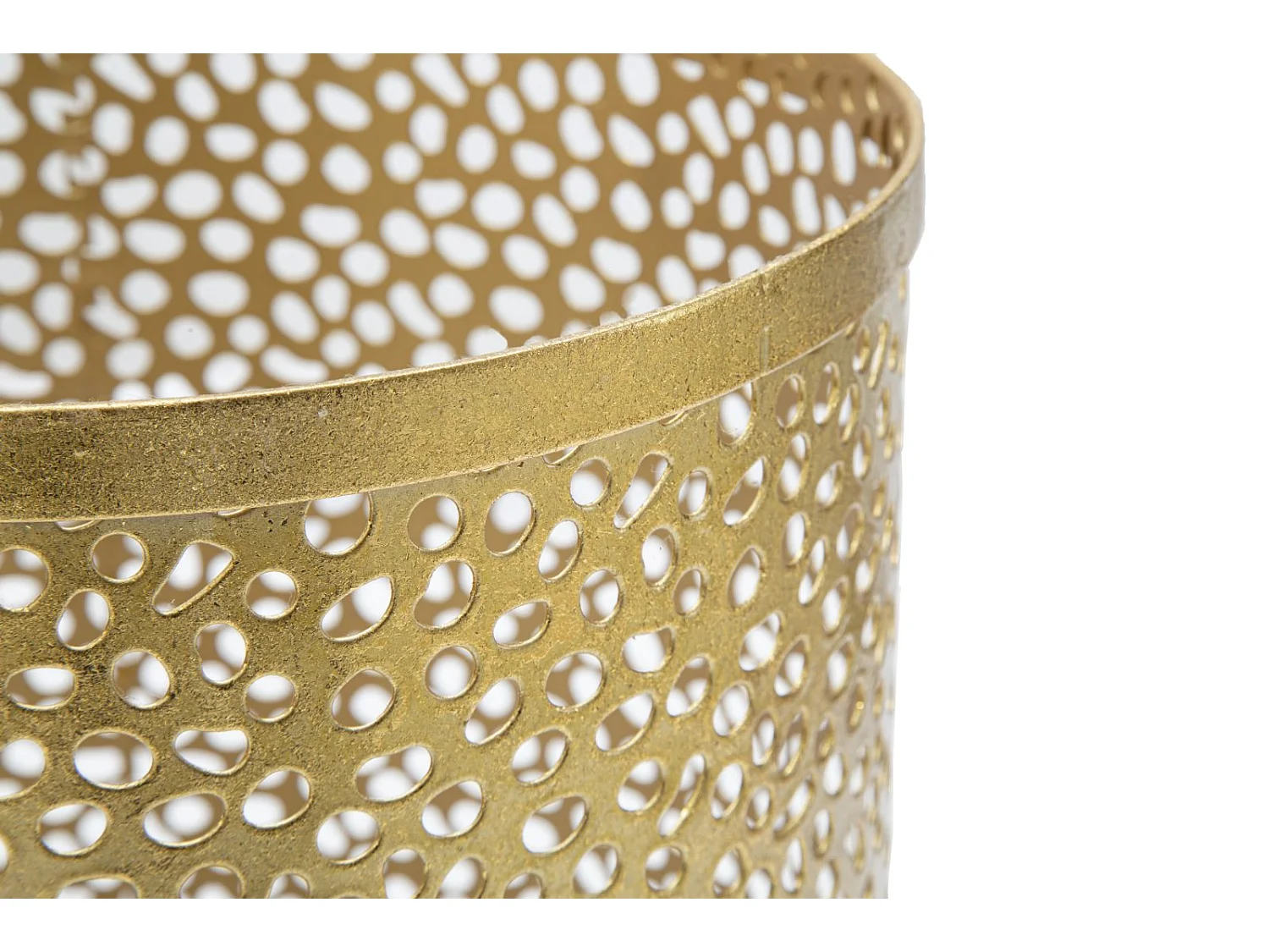 Porte parapluie sculpté en métal doré Ø 24x43 cm