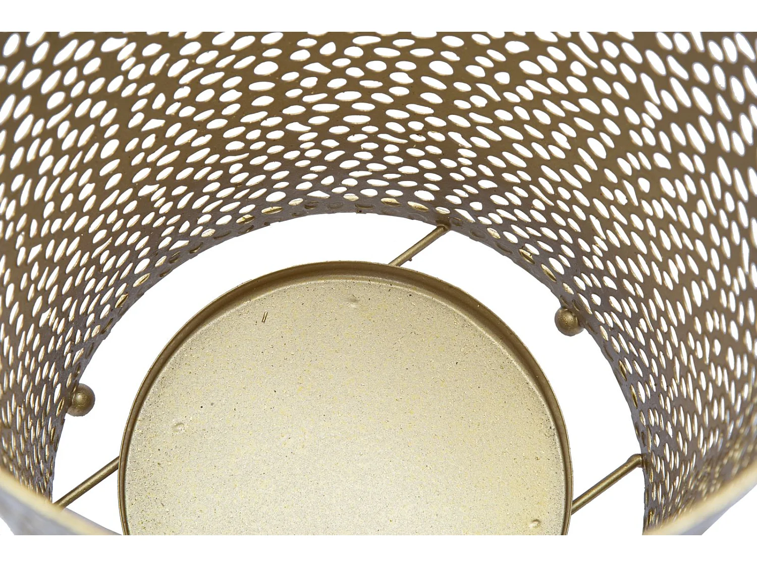 Porte parapluie sculpté en métal doré Ø 24x43 cm