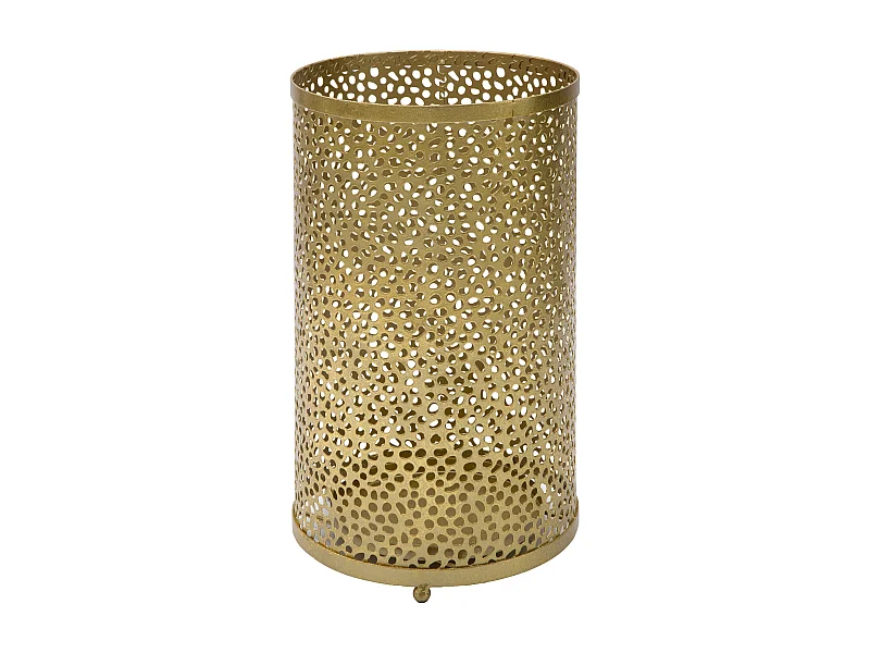 Porte parapluie sculpté en métal doré Ø 24x43 cm