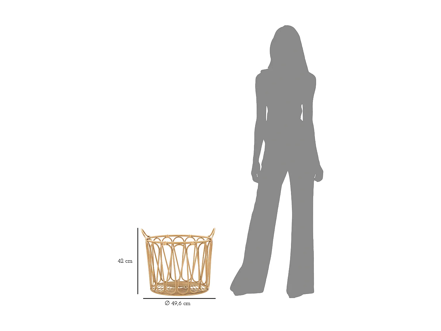 Panier de Rangement en Métal "Panama" 49cm Naturel