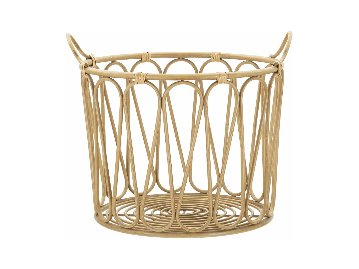 Corbeille ronde en métal marron Ø 49,6x42 cm
