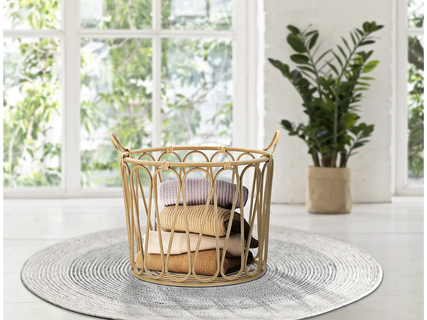 Panier de Rangement en Métal "Panama" 49cm Naturel