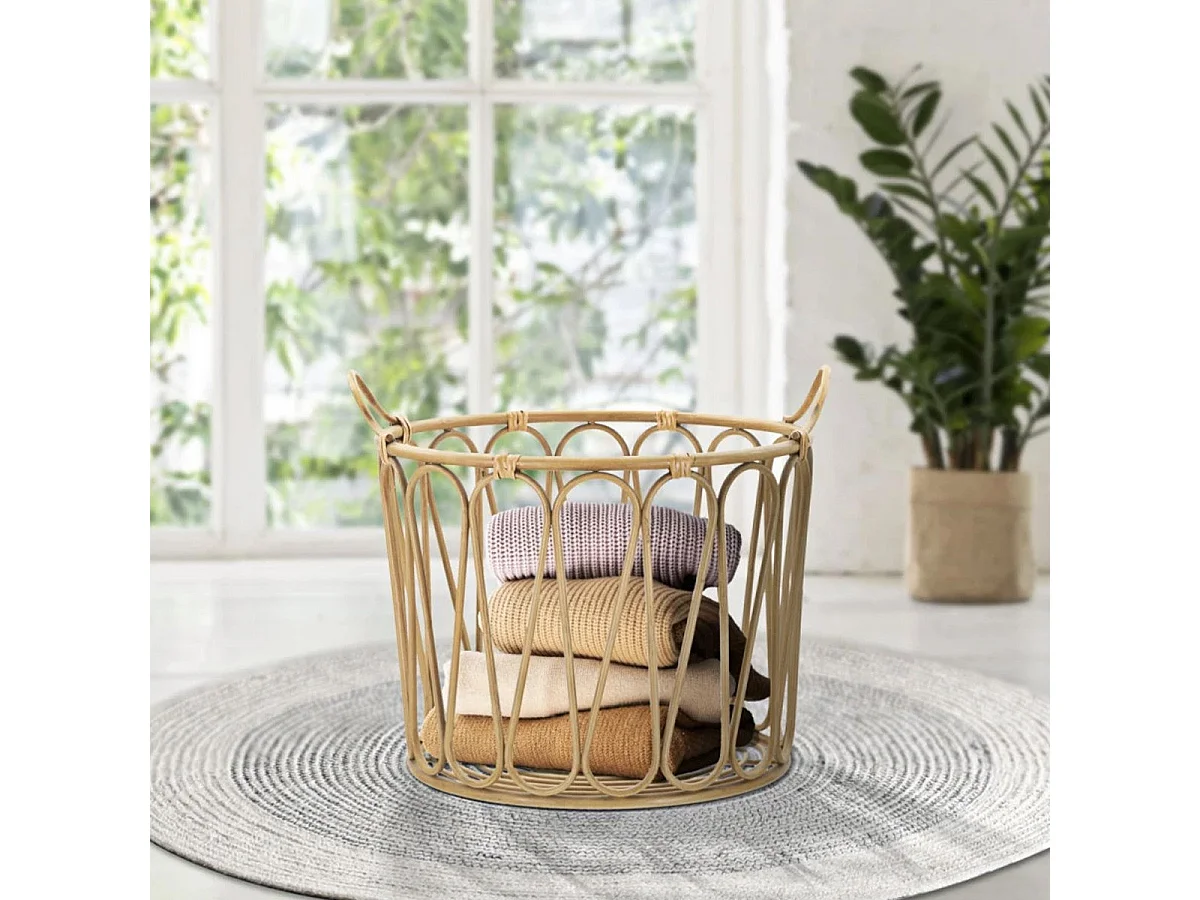 Panier de Rangement en Métal "Panama" 49cm Naturel