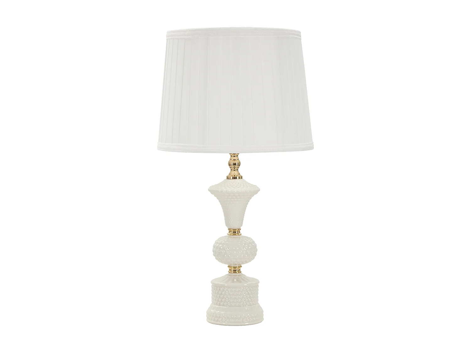 Lampe à Poser en Céramique "Caserta" 57cm Blanc & Or