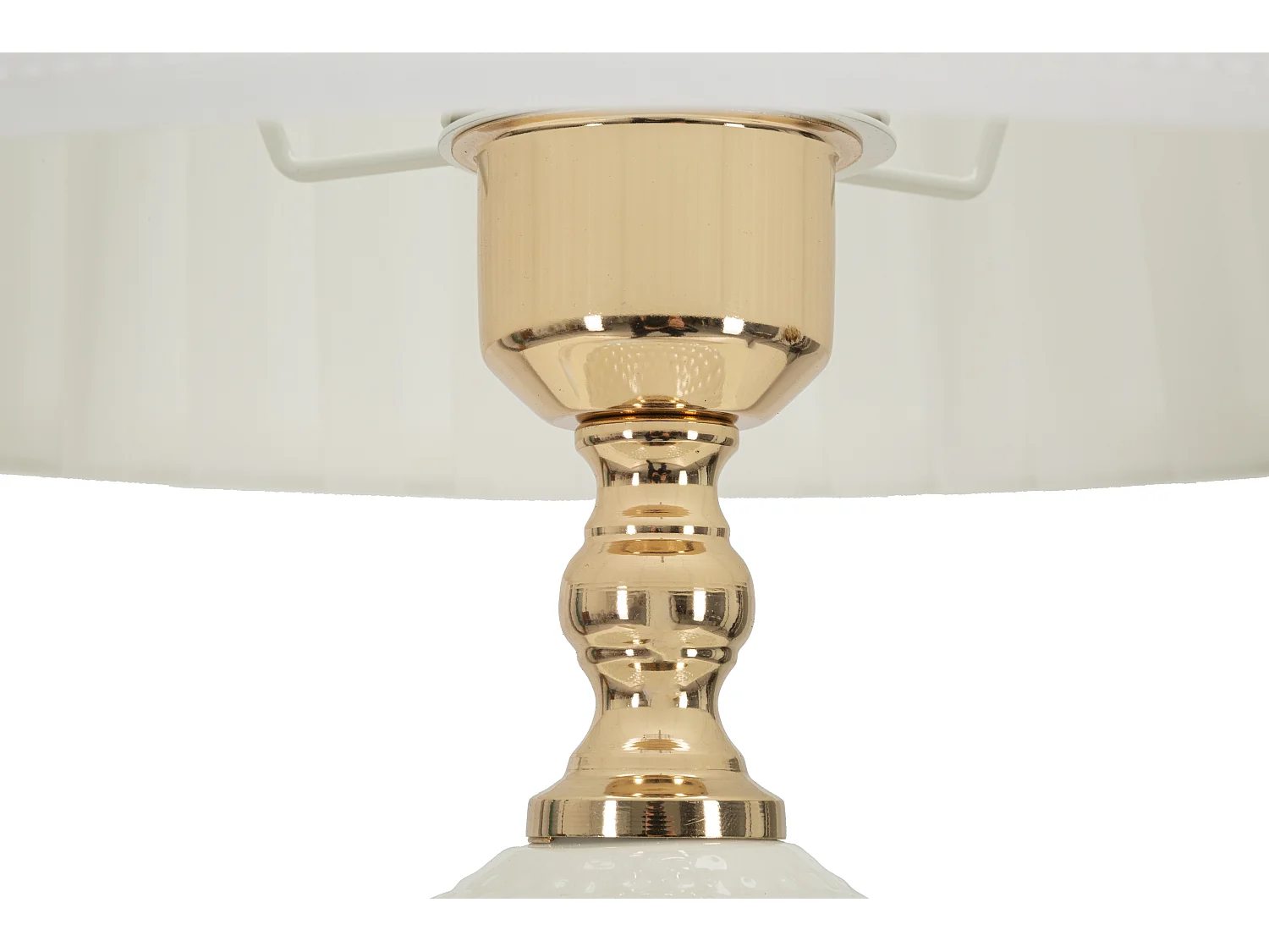 Lampe à Poser en Céramique "Caserta" 57cm Blanc & Or