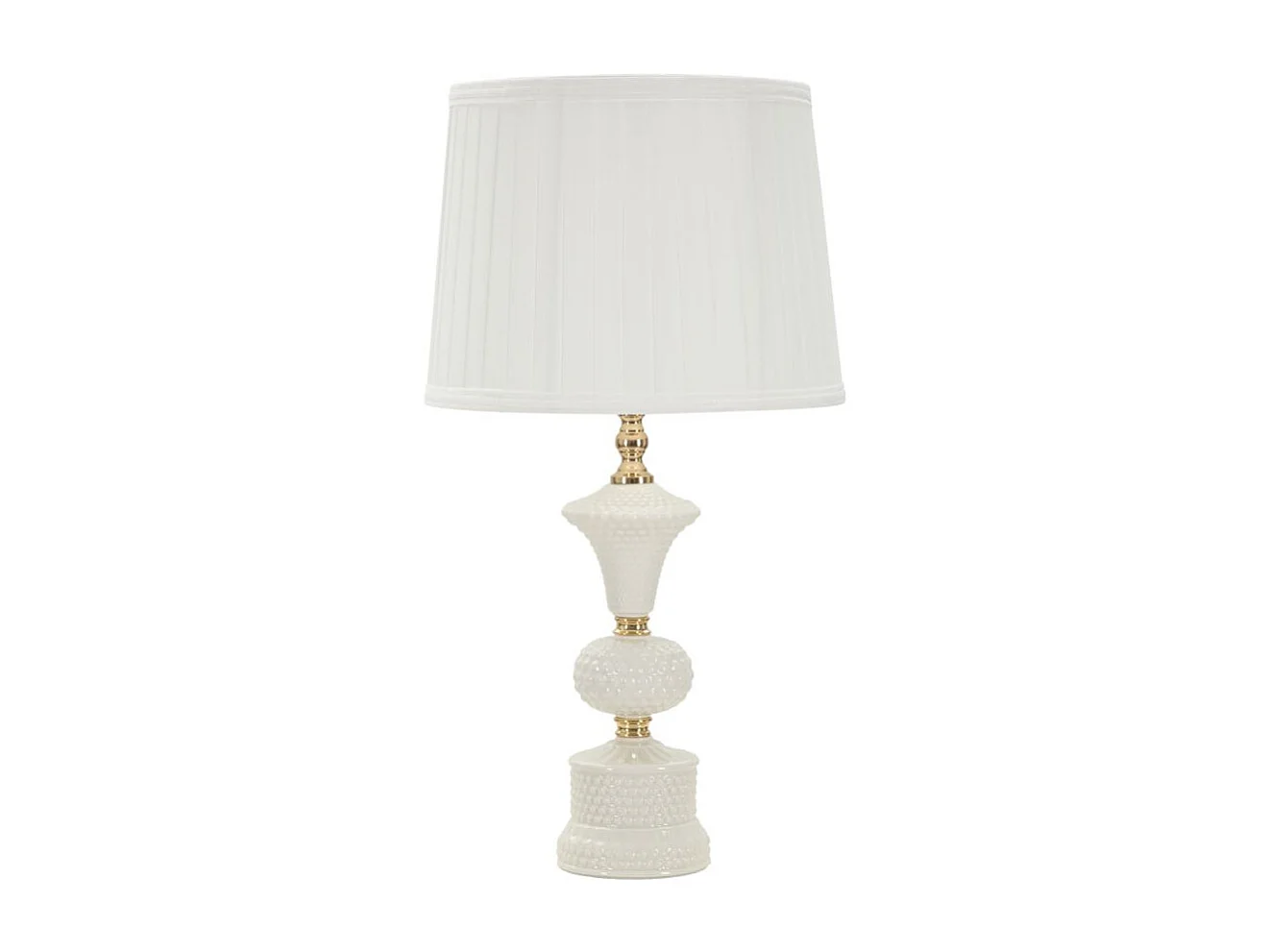 Lampe à Poser en Céramique "Caserta" 57cm Blanc & Or
