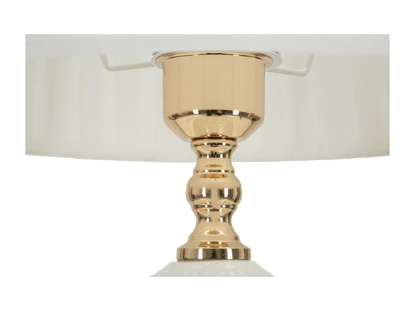 Lampe à Poser en Céramique "Caserta" 57cm Blanc & Or