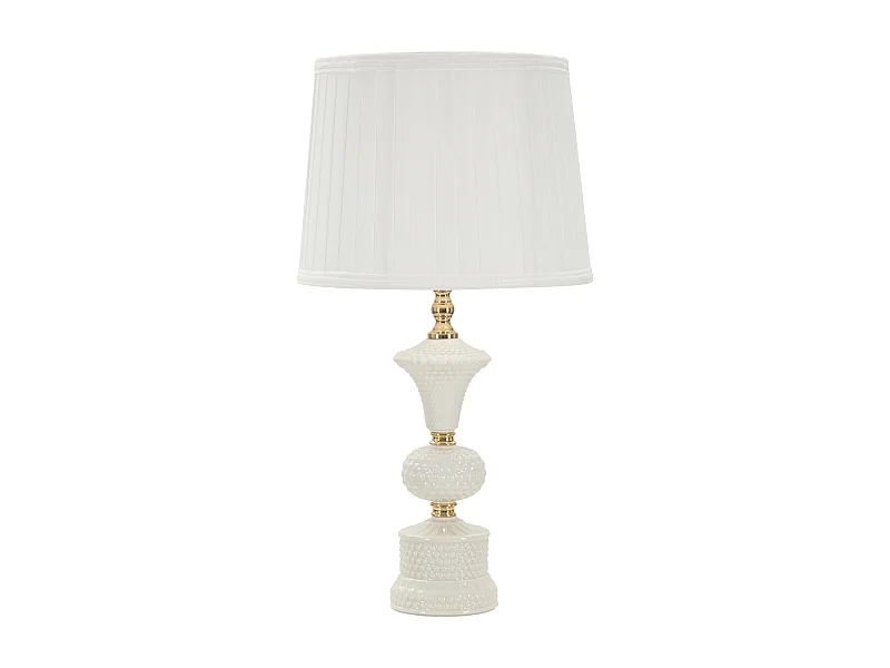 Lampe à Poser en Céramique "Caserta" 57cm Blanc & Or