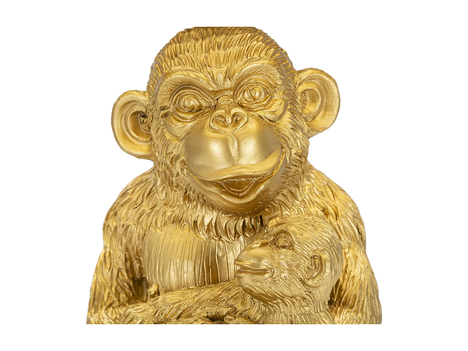 Lampe à Poser Design "Monkey Mum" 49cm Or & Noir