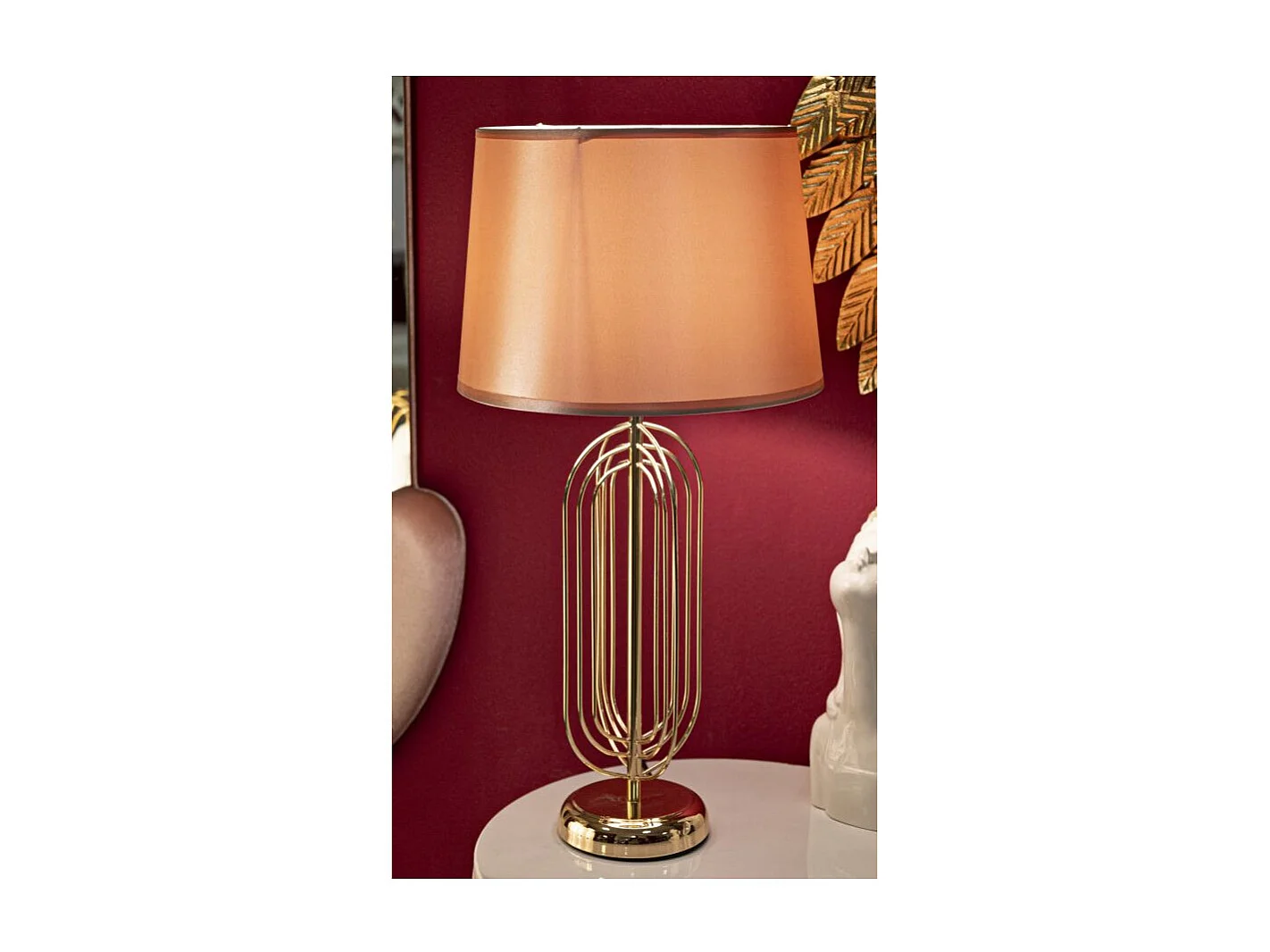 Lampe à Poser Design en Métal "Krista" 55cm Rose & Or