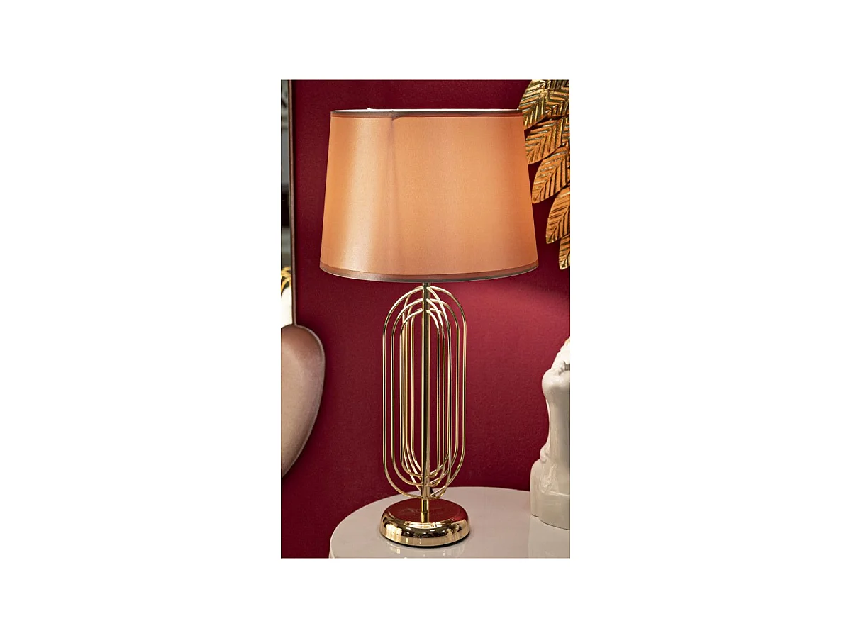 Lampe à Poser Design en Métal "Krista" 55cm Rose & Or