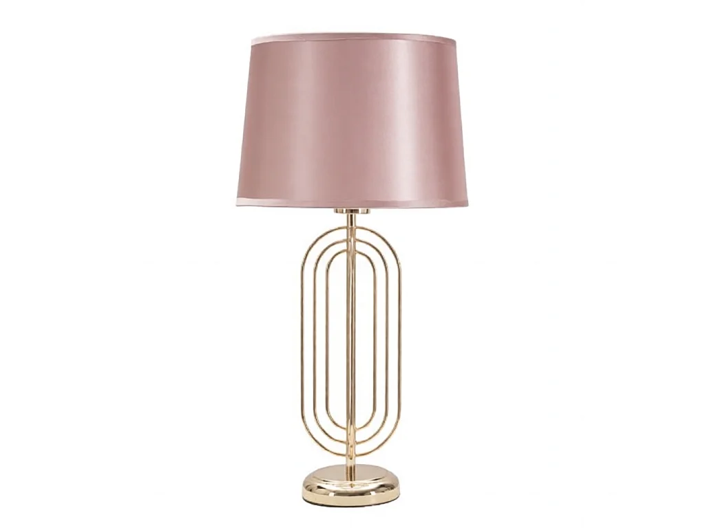 Lampa stołowa Krista, kolor złoty i różowy, żelazo, 28 x 28 x 55 cm, 1 x E27, max. 40 W