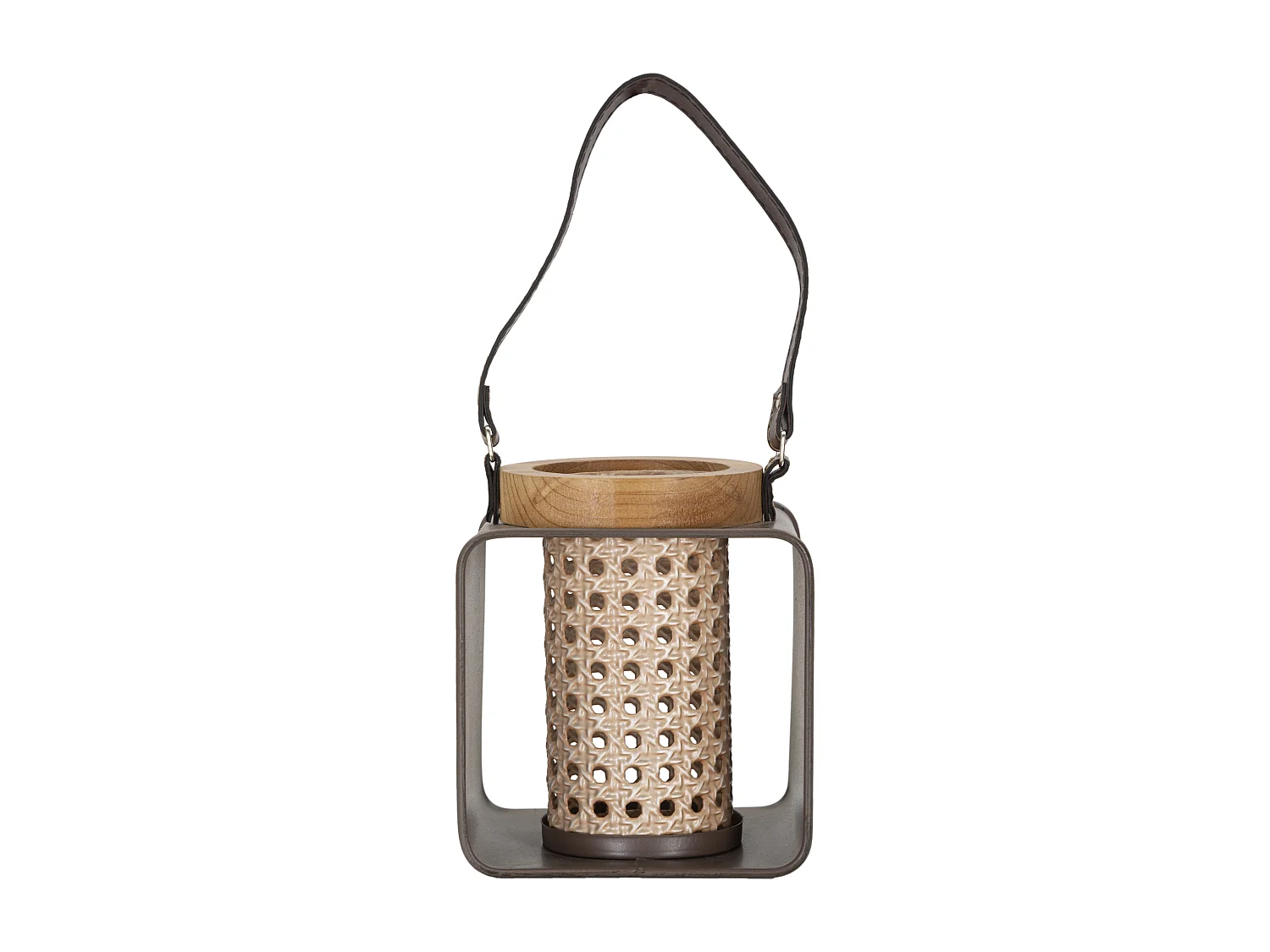 Lanterne en Métal Effet Rotin "Vintage" 20cm Multicolore