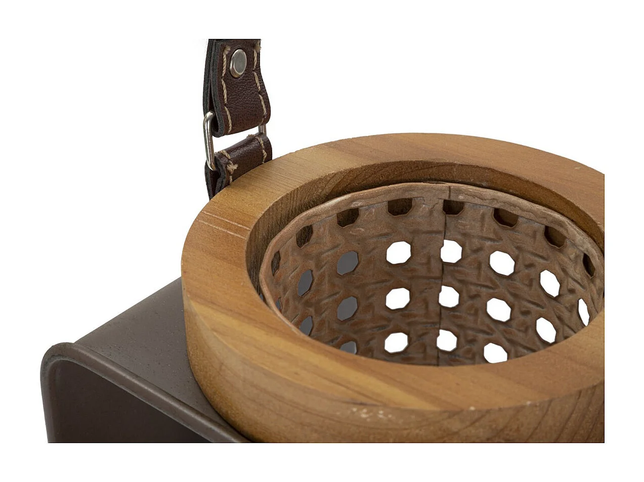 Lanterne en Métal Effet Rotin "Vintage" 20cm Multicolore