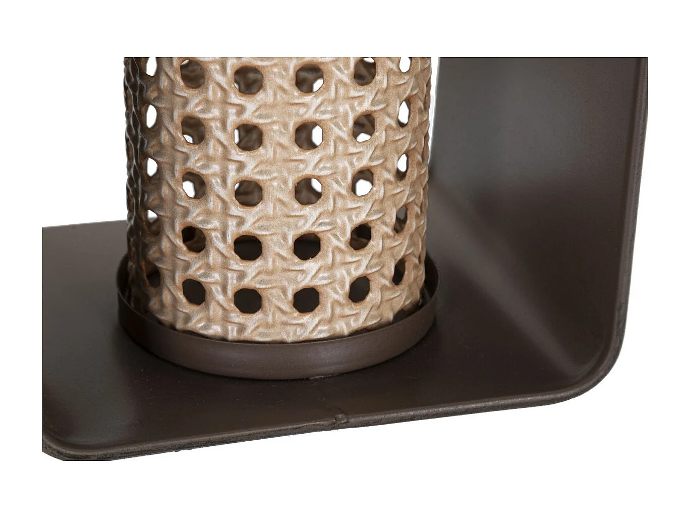 Lanterne en Métal Effet Rotin "Vintage" 20cm Multicolore